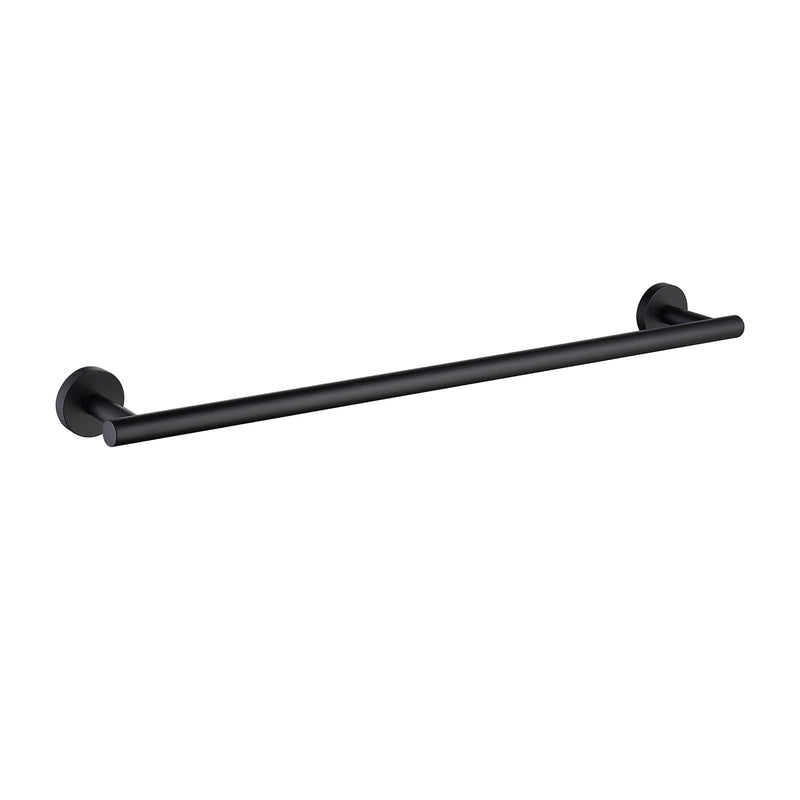 TASTOS 23.6 Inch Bath Towel Bar Matte Black, Premium SUS304 Stainless Steel Round Style Bathroom Heavy Duty Holder, Kitchen Rod, Wall Mount With Screws Rack