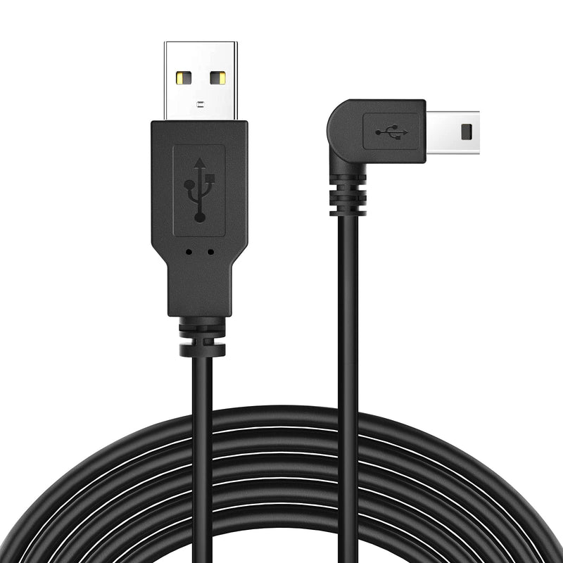 [Australia - AusPower] - Dash Cam Power Cord,11.5ft Long Mini USB Charging Cable for Garmin Nuvi GPS Mirror Cam,USB to Mini USB Car Camera Charger Wire 90 Degree Right Angle Mini-B Cord Adapter,Charger Cable for Garmin GPS 