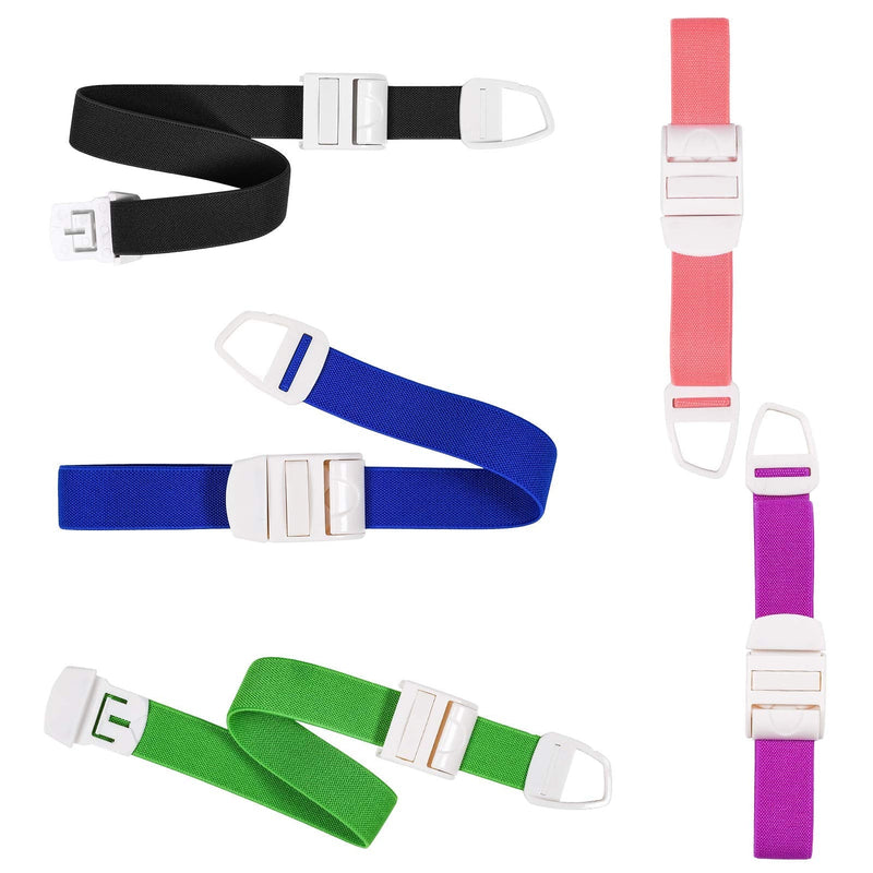 [Australia - AusPower] - 5 Pack Tourniquets for Blood Drawing, Adjustable Tourniquets Medical Emergency First Aid Quick Release Outdoor Elastic Strap Buckle Band & Phlebotomy Class Black 