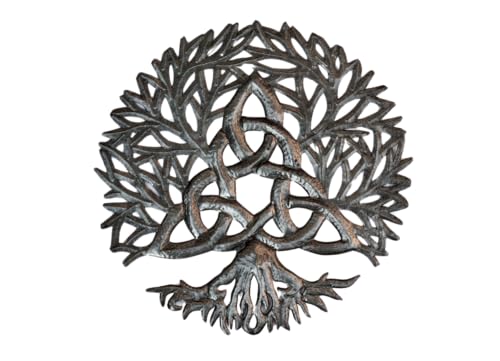 It's Cactus Celtic Trinity Knot Symbol, Family Tree of Life, Wall Hangings, Home Decor, Interior and Exterior Display, 13.75 Inches Round, Fair Trade Haitian Sculpture