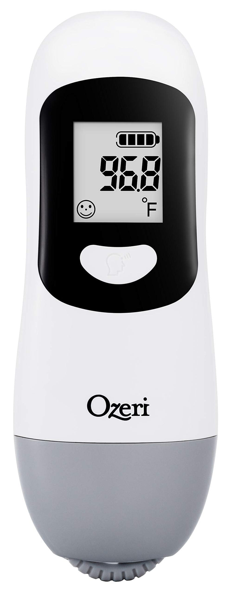 [Australia - AusPower] - Ozeri Forehead Thermometer, ISO 80601-2-56 Medical-Grade with Silent Fever Alarm and Battery-Free Kinetic Activation White 