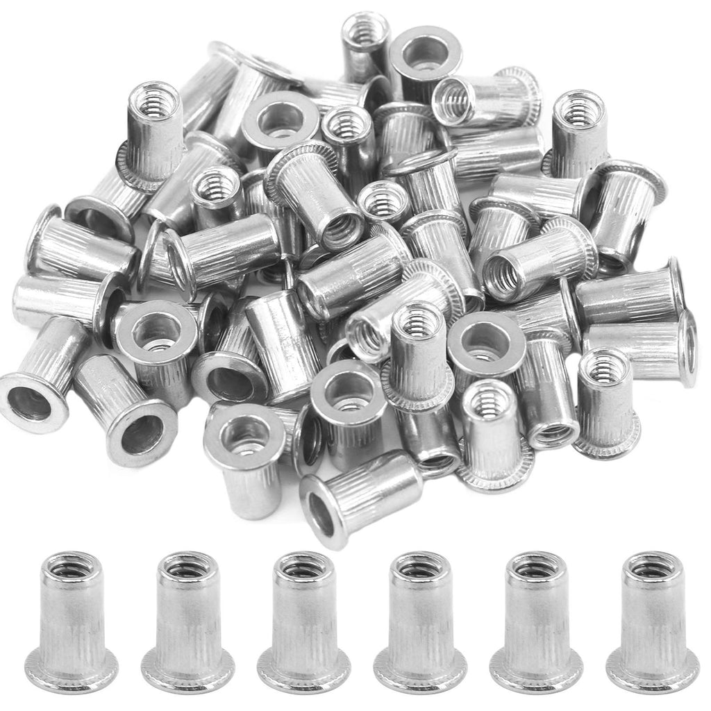 Hilitchi SAE Stainless Steel Rivet Nuts Threaded Insert Rivnuts (#8-32“-(50PCS)) #8-32“-(50PCS)