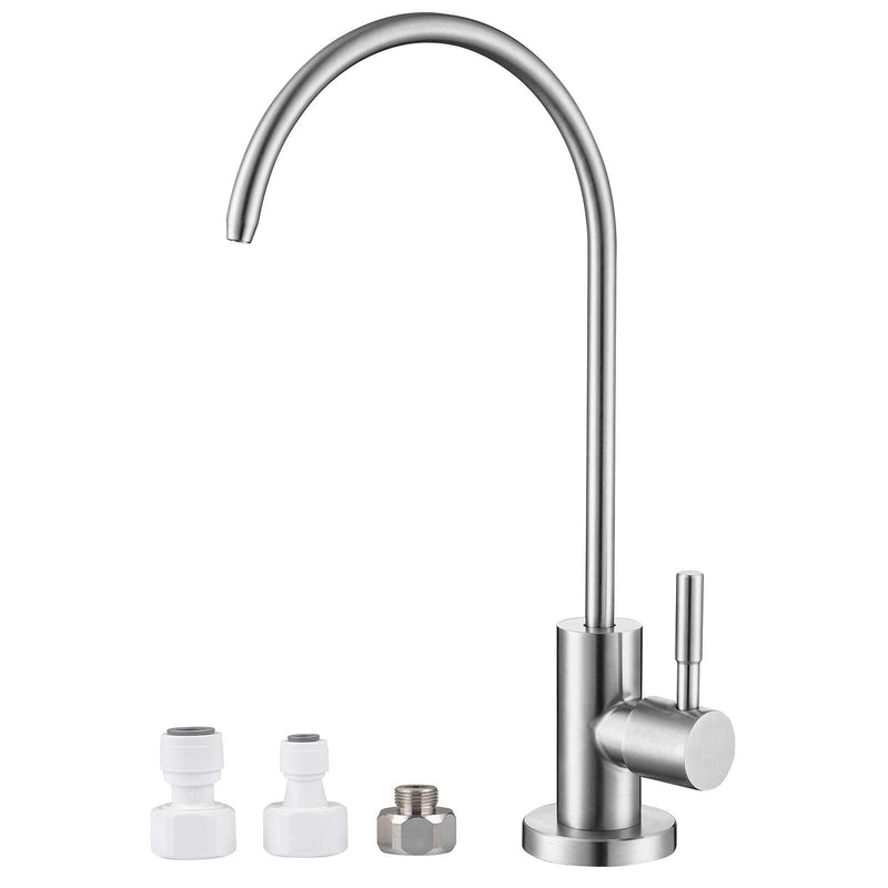 MIAOHUI Reverse Osmosis Faucet, Drinking Water Tap Fits Non-Air Gap Filtration Systems, Modern RO Kitchen Filtered Water Faucet, Lead-Free, Stainless Steel (Brushed Nickel) Brushed Nickel
