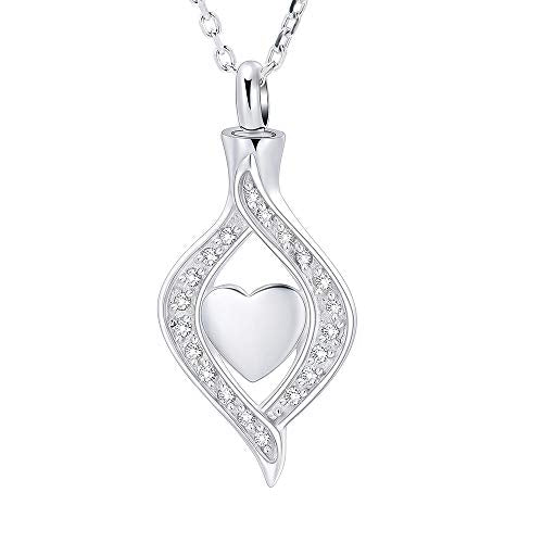 Minicremation Cremation Jewelry for Ashes Eye of My Heart Urn Necklace Pendants Ashes for Women Men Keepsake Memorial Urn Necklace for Pet Human 925 Sterling Silver