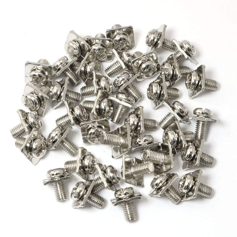 [Australia - AusPower] - PZRT 40pcs M4x8 Terminal Block Screws with 8x8mm Square Washers, Nickel Plated Carbon Steel, Silver 