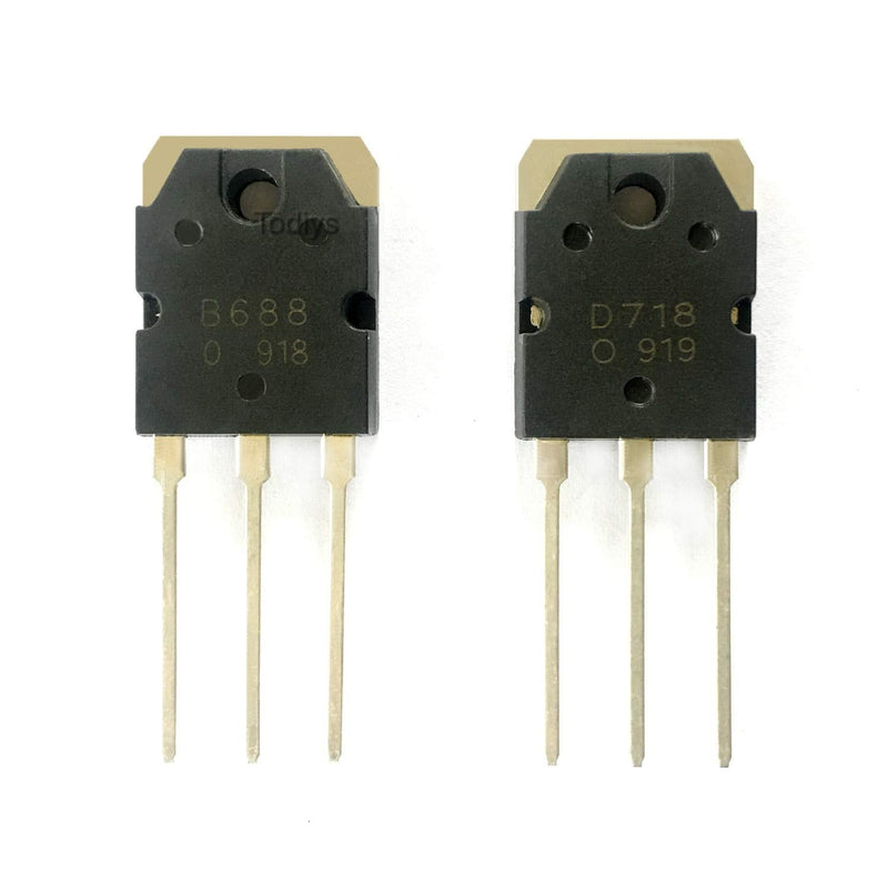 [Australia - AusPower] - Todiys New 4Pair for 4Pcs B688 2SB688 + 4Pcs D718 2SD718 to-3P Silicon PNP Power Transistors 2SB688-O + 2SD718-O 