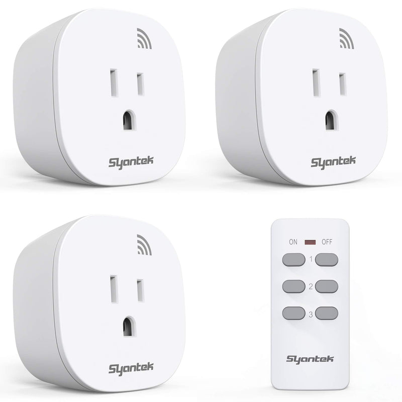 [Australia - AusPower] - Remote Control Outlet Wireless Light Switch for Household Appliances, Expandable Remote Light Switch Kit, Up to 100 ft Range, FCC Certified, ETL Listed, White (3 Outlets + 1 Remotes) 