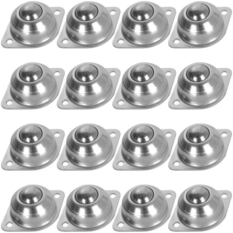[Australia - AusPower] - 16 PCS 5/8 Inch Roller Ball Transfer Bearing, Flange Mounted Carbon Steel Round Ball Transfer Unit, Universal Rotation Ball Casters for Conveyor, Roller Stand, Transmission, Load Capacity 33 lbs 5/8 Inch Carbon Steel Ball Transfers 16 