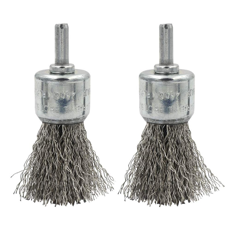 [Australia - AusPower] - 5 Packs 1 inch (25mm) Stainless Steel Wire Knot End Cup Brush with 1/4 inch Round Shank for Drill Not for Die Grinder 1.0" 5packs 