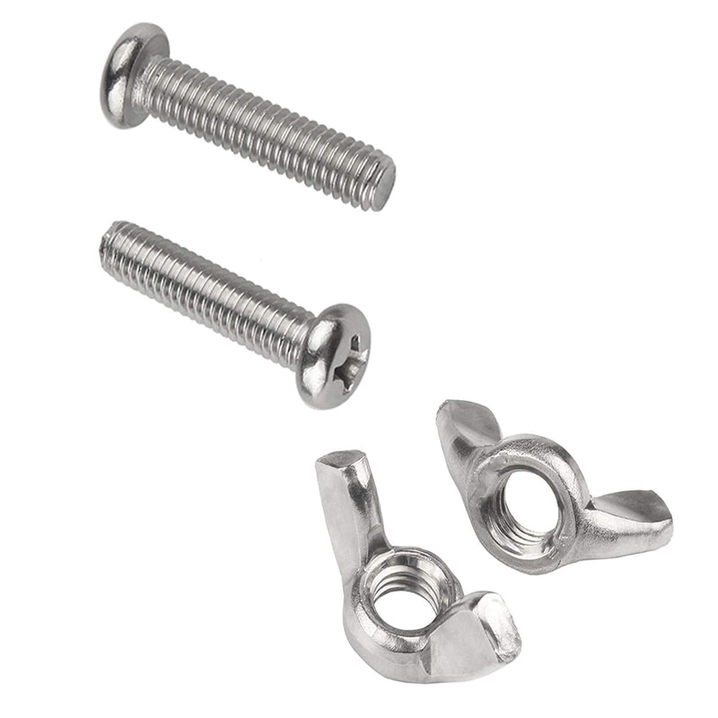 [Australia - AusPower] - 20 Pack Wing Nut Machine Screw Bolt Set M5x45mm 304 Stainless Butterfly Nut Machine Screws(M5X45 Bolt and Wing nut) M5*45mm 