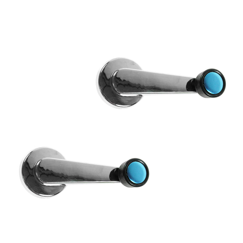 [Australia - AusPower] - TRQ Chrome & Black Window Roll Up Crank Handle Set Compatible with Chevy Pickup Truck C/K 