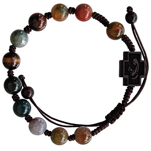 Sine Cera Multicolor Onyx & Jujube Wood Adjustable 8mm Rosary Bracelet