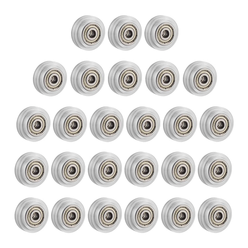 26PCS 3D Printer Wheel,Polycarbonate Plastic POM Rolle Linear Bearing for Creality CR10, Ender 3, Anet A8, Artillery X1 24x10mm Transparent 26
