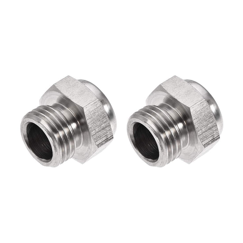 [Australia - AusPower] - uxcell Exhaust Muffler G1/4 Male Thread Strainer Stainless Steel Breather Pneumatic Air Flat Muffler 2pcs 