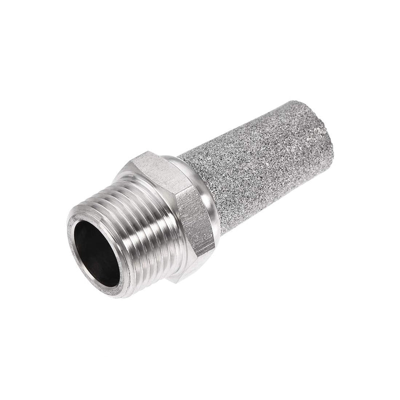 [Australia - AusPower] - uxcell Exhaust Muffler PT 3/8 Male Thread Sintered Stainless Steel Breather Pneumatic Air Muffler 