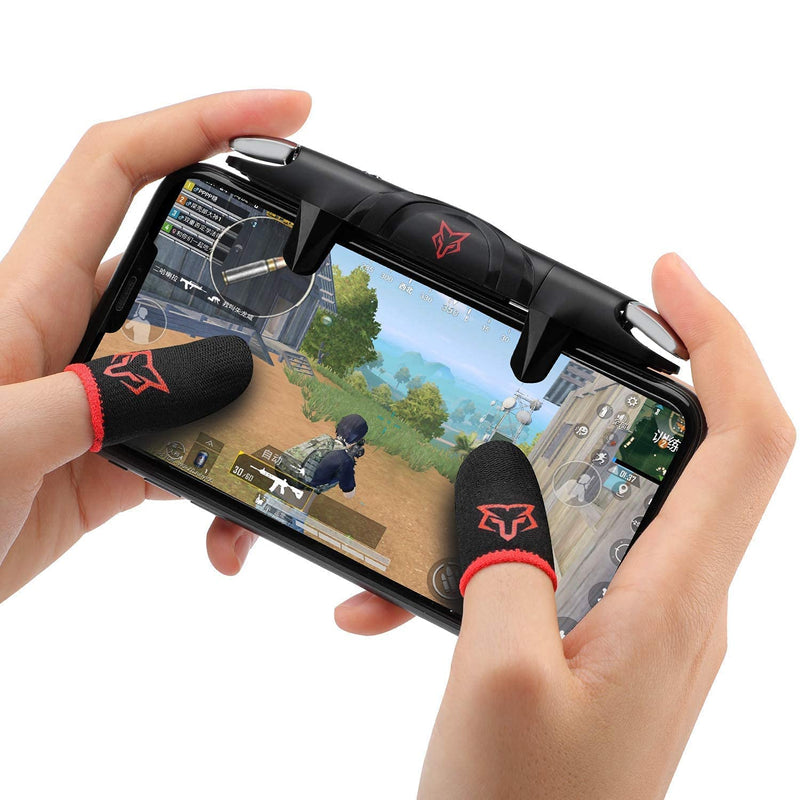 [Australia - AusPower] - Mobile Trigger,Mobile Game Controllers [Standard Version], Foldable Plug and Play Gaming Trigger for iOS and Android Phone(PUBG/Fortnite/Rules) (red) red 