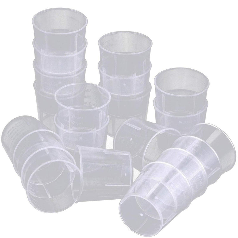 [Australia - AusPower] - 50PCS Plastic Medicine Cups, 60ml/2oz Clear Reusable Graduated Cups Transparent Scale Measuring Cups, Measure Container for Mixed Pills, Liquid Medication 