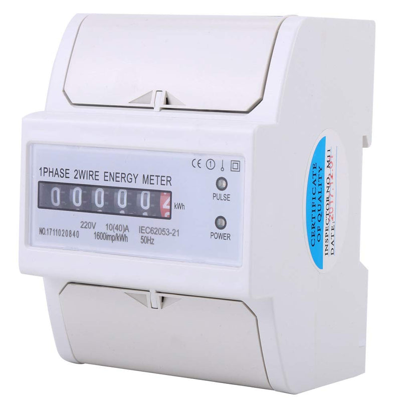 [Australia - AusPower] - Single Phase Energy Meter 2 Wire DIN Rail KWh Meter 220V 10(40) A 