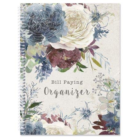 Fall Florals Bill Paying Organizer - Large 9" by 12 inch, Spiral-Bound, 14 Pocket Pages, 32 Label Stickers, Bill Tracking Receipt Storage - NewNest Australia