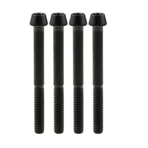 Wanyifa black titanium M5x50mm tapered head hex bolt screw, side view