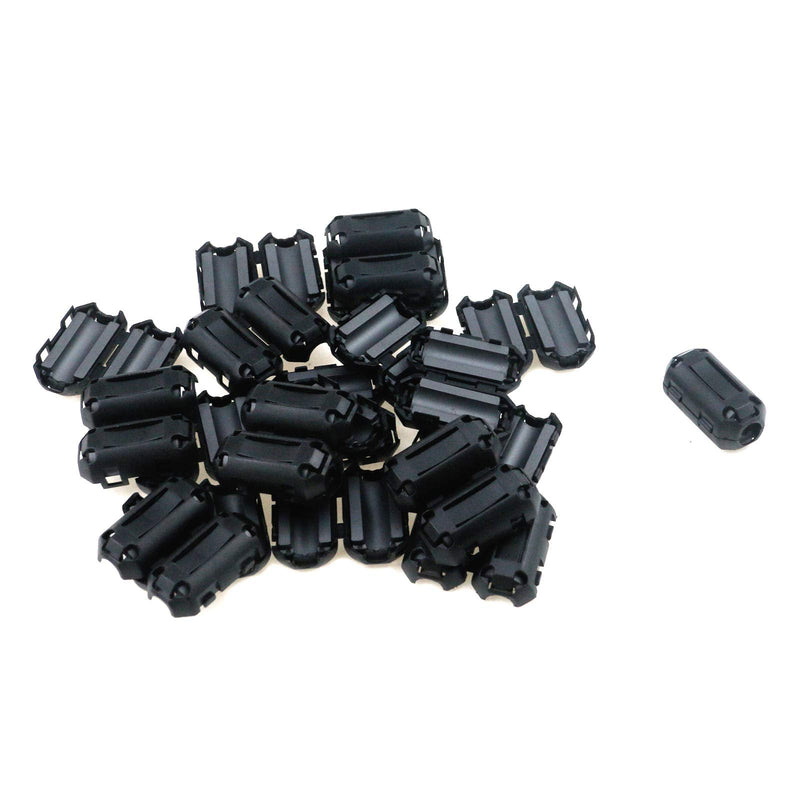 [Australia - AusPower] - 7mm Ferrites Ring Double Clip-on Ferrite Ring Core RFI EMI Noise Suppressor Cable Clip for Video Cable, Coax Cable, Power Cable, Black (Pack of 20) 7mm 