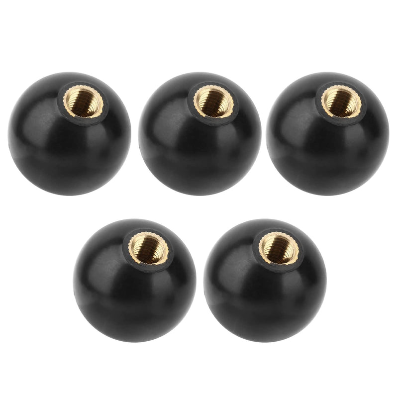 [Australia - AusPower] - 5Pcs Ball Knob M1035 Nylon Ball Knobs Ball Lever Knob Black Round Ball Engineering Plastic Lever Knob Machine Tool Replacement 