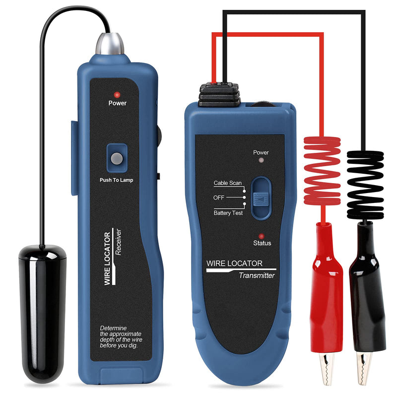 Earth Cable Detector, Cable Tester F02 Pro for Cable Detector, Locate Control Wires, Pet Fence Cable, Up to 3 Metres Deep 2000 Metres Length, Equipped with Rechargeable Battery