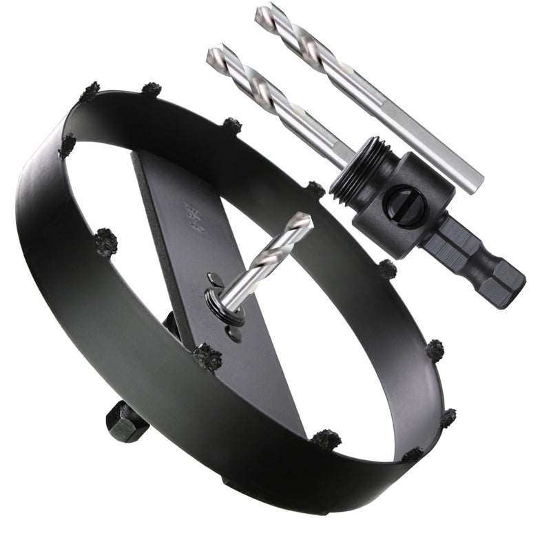 6-3/8” Carbide Grit Hole Saw Cutter for 6” Recessed Light Segmented Cutting Edge 1.2X Faster Than Unsegmented for Drilling Cutting Drywall Ceiling Tile Wood Plaster MDF Drywall 6-3/8"(162mm)