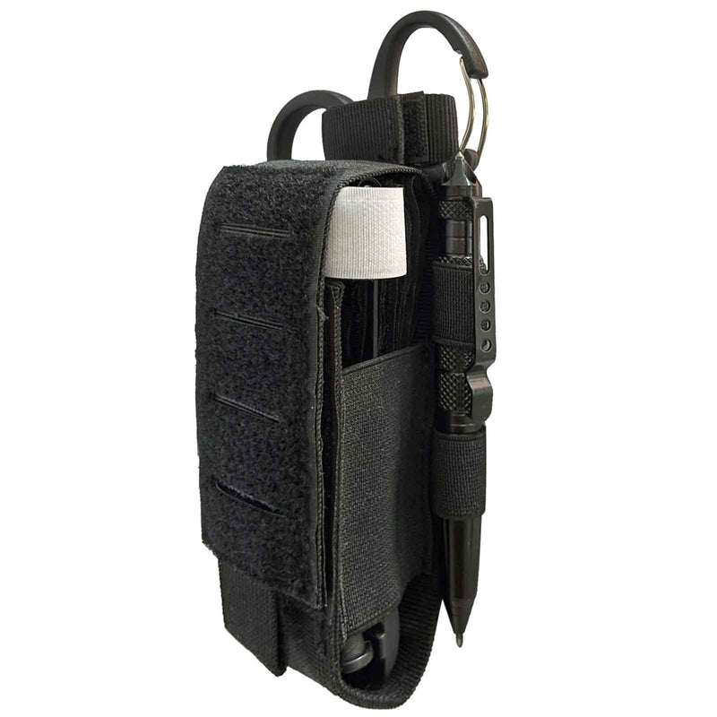 [Australia - AusPower] - 2 Piece Upgrade Laser Cut 1000D Molle Torniquet Pouch, Tactical Medical Tourniquet Pouch Holster Pouch Only-BLACK 
