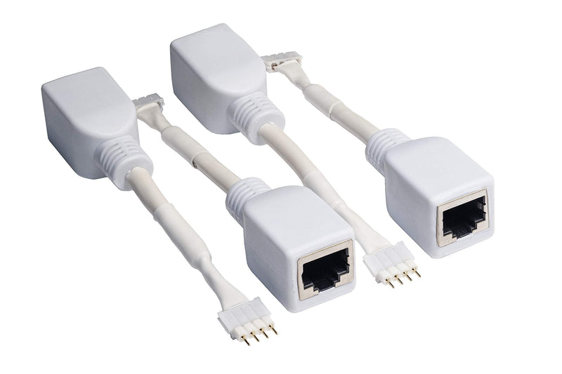 [Australia - AusPower] - Litcessory RJ45 to 4-Pin Ethernet Cable Adapter for LIFX Z Lightstrips (4 Pack - Two Pairs, White) 4 Pack - Two Pairs 