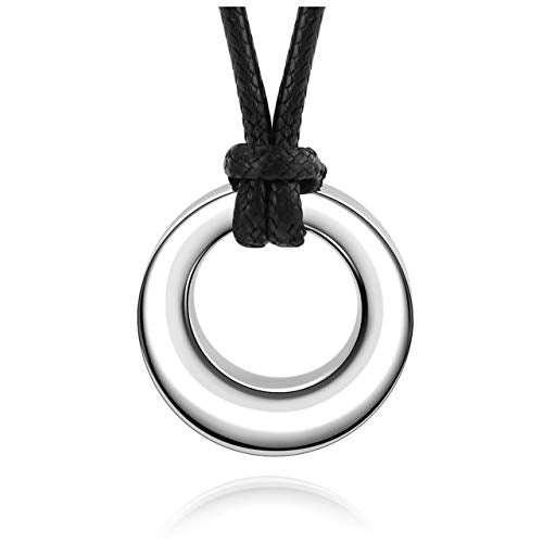 AllerPierce Urn Necklaces for Ashes Stainless Steel Memorial Urns Pendant Necklaces Circle of Life Eternity Cremation Ashes Jewelry Keepsake for Men Women Silver - Unengraved