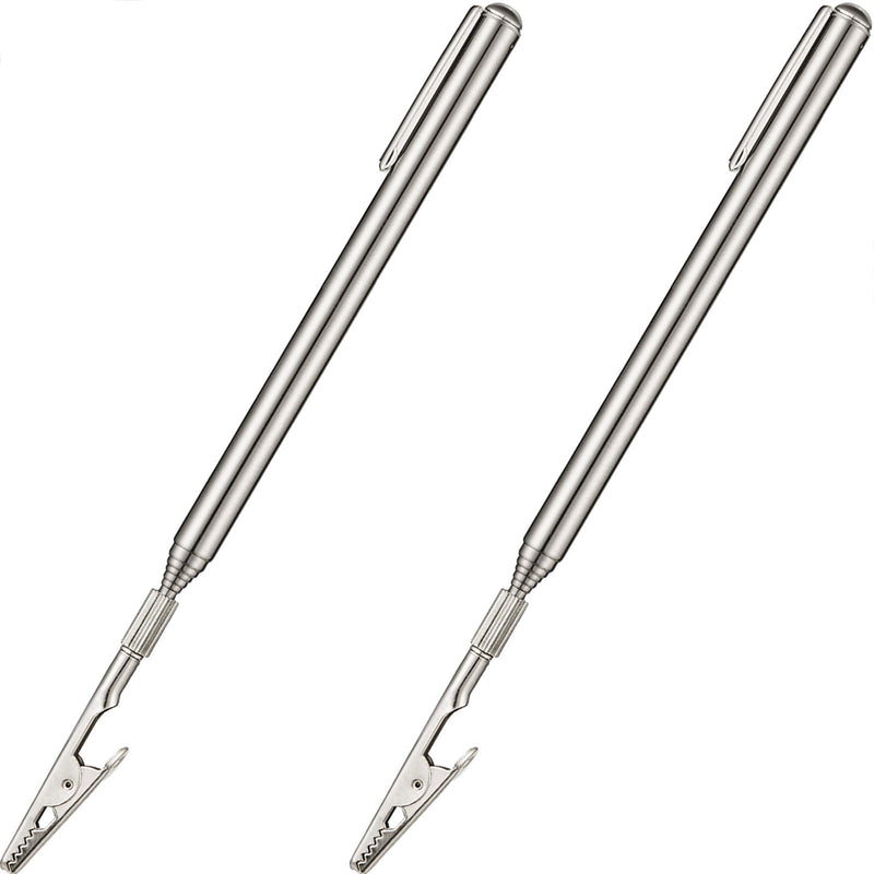 [Australia - AusPower] - 2 Pieces Telescoping Clip Telescopic Metal Wire Joint Clamp with Pen Clip Extendable for Mechanics Home Automobile Repairing Jewelry Fastening Picking Items (Range 8.27-36 Inch) 