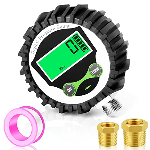 MEANLIN MEASURE 0-200 PSI digital pressure gauge with rubber cover and lower mount