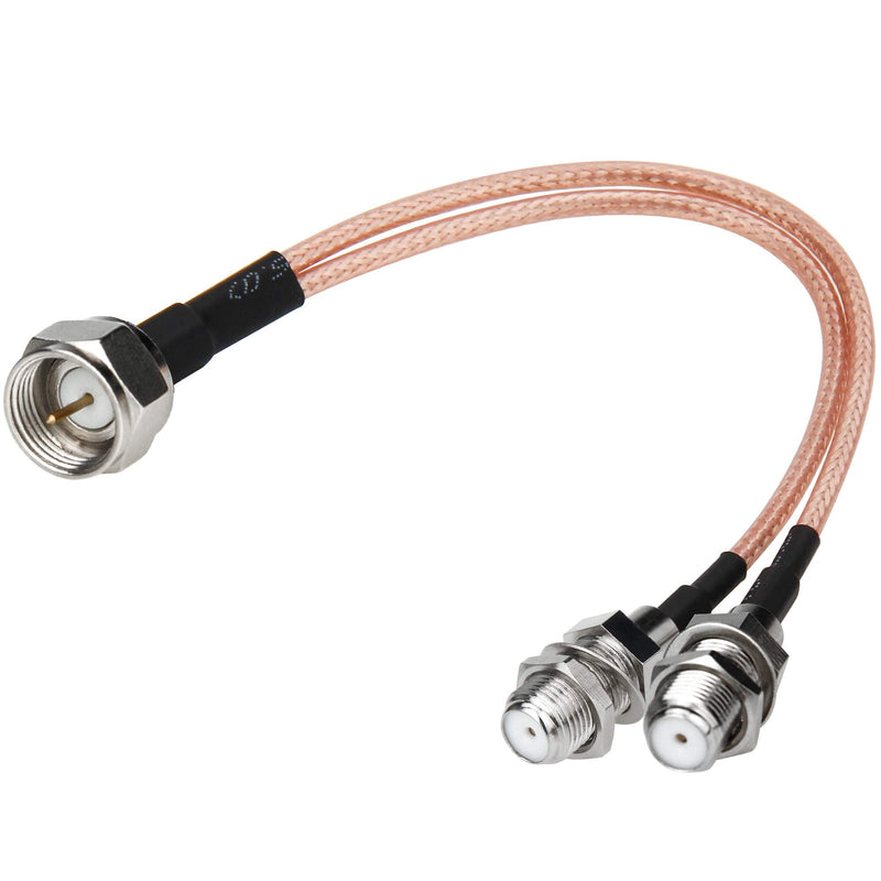 [Australia - AusPower] - F-Type RG6 Splitter Coax Cable, 75Ohm TV Antenna 3 Way Splitter Combiner RFAdapter F Male to F Dual Female RG316 Coaxial Cable 6inch 1 Pack 
