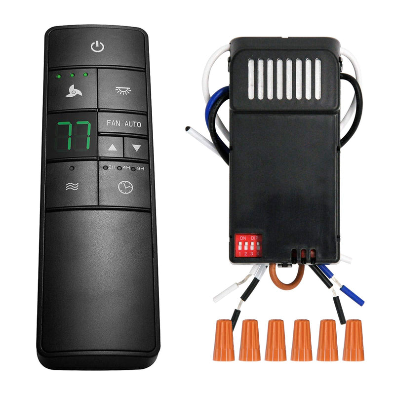 Universal Thermostatic Ceiling Fan Remote Control Kit Replacement for Hampton Bay Home Decorators Collection Hunter Harbor Breeze,w/Speed Control Timer Light Dimmer,for 2AAZPHD3/HD3 KUJCE10320/TR222A HD3 Fan Remote Kit