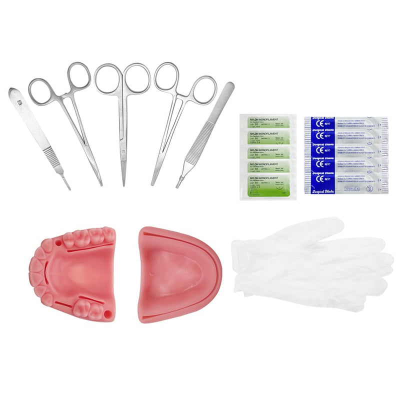 Dental Suture Practice Kit, YOUYA DENTAL Oral Suture Kit Suture Training with Bionic Oral Wound Gum Cutting & Gingival Suturing, 2 Silicone Suture Pads Modules Dental for School Students Dentist Oral suture kit-2 Suture Pads