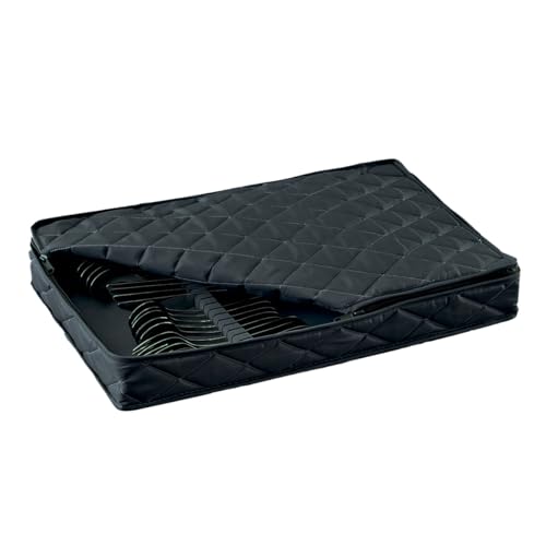 LAMINET Quilted Dinnerware Storage Case (Flatware, Black A) Flatware