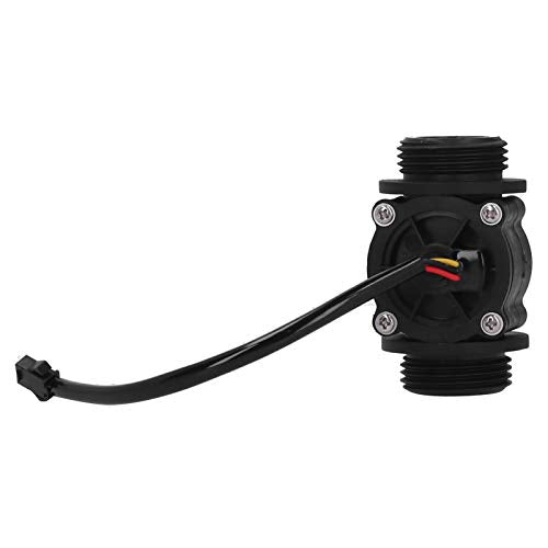 Fafeicy FS400A Water Flow Sensor 1-60L/min Hall Flow Meter for Water Heaters G1 Male Thread Plastic 1.2MPA High Temperature Resistant Flow Sensor with Precision Measurement