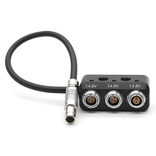SZRMCC 1 to 3 Camera Power Splitter RS Fischer 3 Pin Male to 2X Fischer RS 3Pin and 1x 0B 2Pin Female