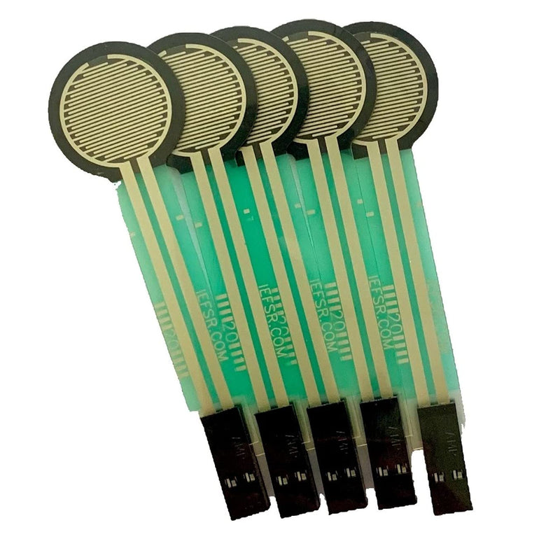 [Australia - AusPower] - 5 Pack Flexible Sensing Resistors with Female Contact and Housing, Thin Film Pressure Sensor Compatible with arduino or microbit DIY kit, 0.5 inch Circle, FSR 402 with 2 pin Female Contacts Housing 