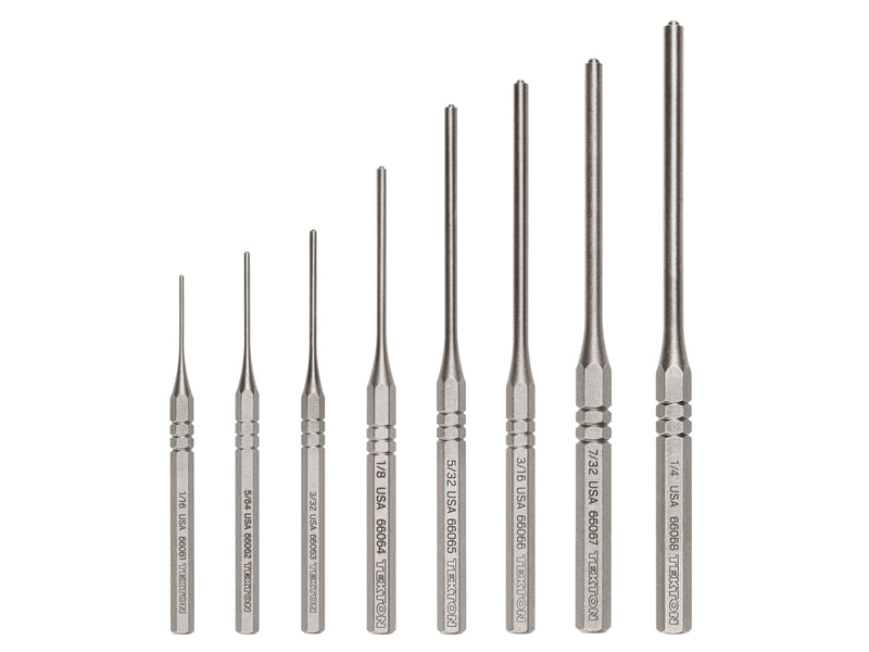 TEKTON Roll Pin Punch Set, 8-Piece (1/16-1/4 in.) | PNC93001 | Made in USA