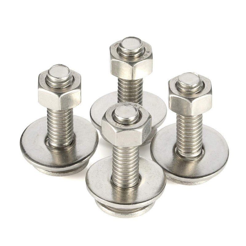 [Australia - AusPower] - 3/8-16 x 1" Carriage Bolts and Nuts Kit, Round Head Square Neck Screws, Stainless Steel 18-8 (304), 10 Sets 3/8-16 x 1" 