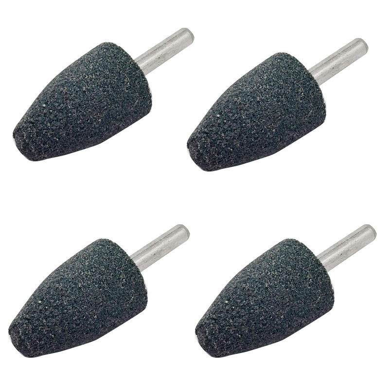 [Australia - AusPower] - 4 pcs 25mm Stone Rotary Grinding Bits with 1/4 Inch Shank, Aluminum Oxide Mounted Grinding Point for Grinding, Polishing，Deburring Ferrous Metals（4pcs 6x25 Cone Head） 6X25mm 
