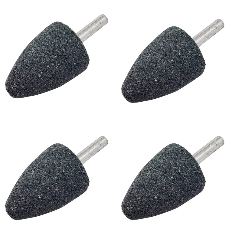 [Australia - AusPower] - 4 pcs 30mm Stone Rotary Grinding Bits with 1/4 Inch Shank, Aluminum Oxide Mounted Grinding Point for Grinding, Polishing?Deburring Ferrous Metals?4pcs 6x30 cone head? 