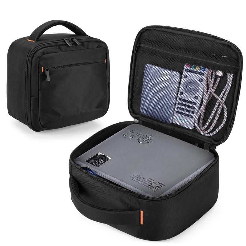 [Australia - AusPower] - CURMIO Projector Case, Mini Projector Carrying Bag Compatible for DR.J Professional and QKK Mini Projector, Black Single Layer 