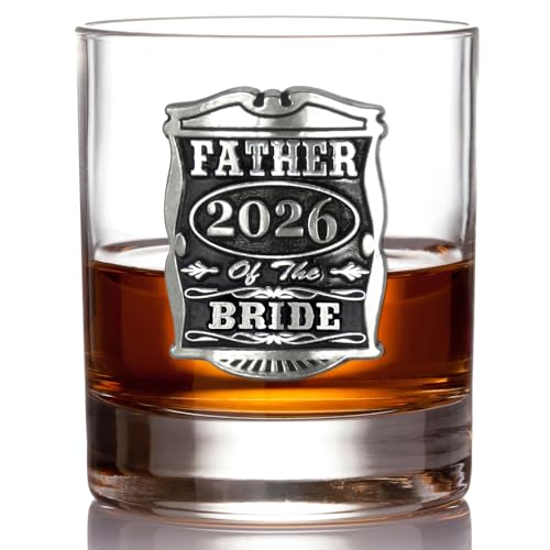 English Pewter Company 11oz Father Of The Bride Tumbler Old Fashioned Whisky Rocks Glass Personalised With Your Year – Perfect Wedding Party Gifts For Your Groomsmen – Gift Box [WD005]
