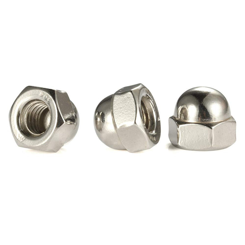 [Australia - AusPower] - 3/8-16 Acorn Hex Cap Dome Head Nuts, 304 Stainless Steel 18-8, Bright Finish, Pack of 10 3/8-16 