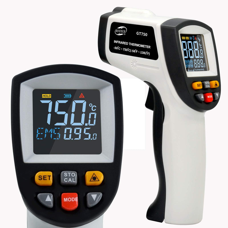 [Australia - AusPower] - Infrared Thermometer Laser Temperature Gun, Digital Surface Heat Temp Gun Non-Contact for Cooking Food, Pizza Oven, Griddle Meat, Refrigerator, HVAC, Grill, Engine -58℉~1382℉(-50℃~750℃) 