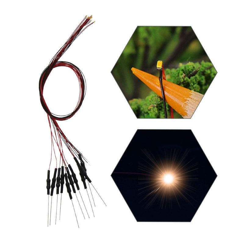 [Australia - AusPower] - Evemodel L0402WM 20pcs Pre-Wired SMD LED 0402 Warm White Light Emitting Diode 12V Micro Litz Wired Leads Wire Length 7.8inch (20cm) for DIY Manual Model Toy Decoration 0402 Prewired 