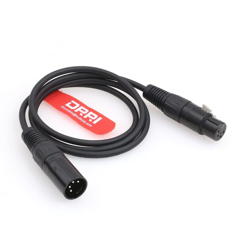 [Australia - AusPower] - DRRI 4-Pin XLR Female to 4-Pin XLR Male Power Cable for Panasonics Sony F55/F5 Camera (1M, Regular Type) 1M 